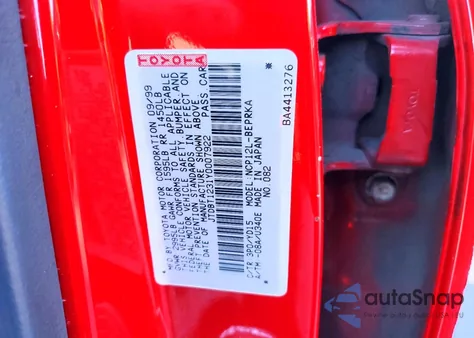 2000 Toyota Echo from USA, damaged, VIN JTDBT1231Y0007922